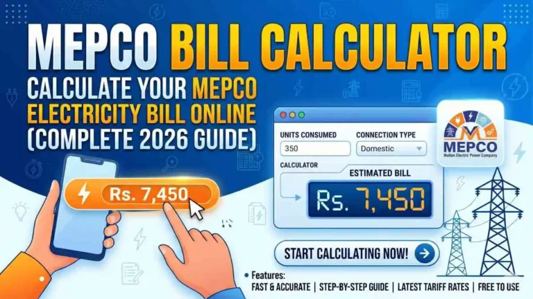 MEPCO bill calculator 2025 unit slabs chart