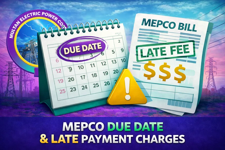 MEPCO Bill Late Fee Maaf Kaise Karwain 2025-26 mepco due date and late fee